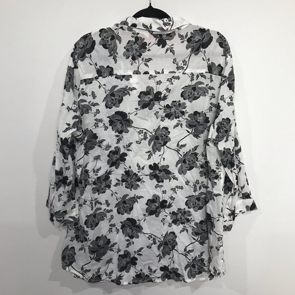 Millers Women’s Floral Black & White Button Up Shirt Plus Size 18 Excellent Cond - Picture 4 of 4